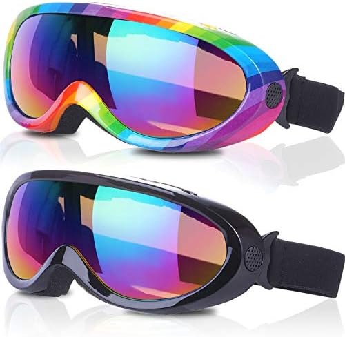 Rngeo Ski Goggles, Pack of 2, Snowboard Goggles for Kids, Boys & Girls, Youth, Men & Women, with...