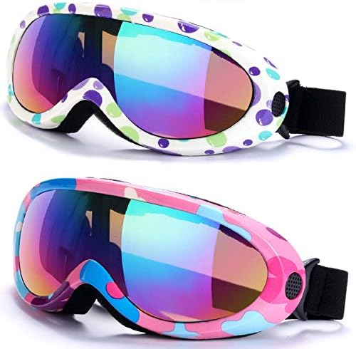Rngeo Ski Goggles, Pack of 2, Snowboard Goggles for Kids, Boys & Girls, Youth, Men & Women, with...