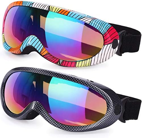Rngeo Ski Goggles, Pack of 2, Snowboard Goggles for Kids, Boys & Girls, Youth, Men & Women, with...
