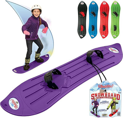 The Original Geospace Sledsterz Kids Beginner Snowboard for Winter Fun on Snow, with Adjustable Step-in Bindings; for Kids Between 4 to 12 Years Old